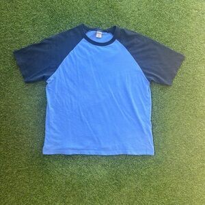 Casual Blue and Black Raglan Tee